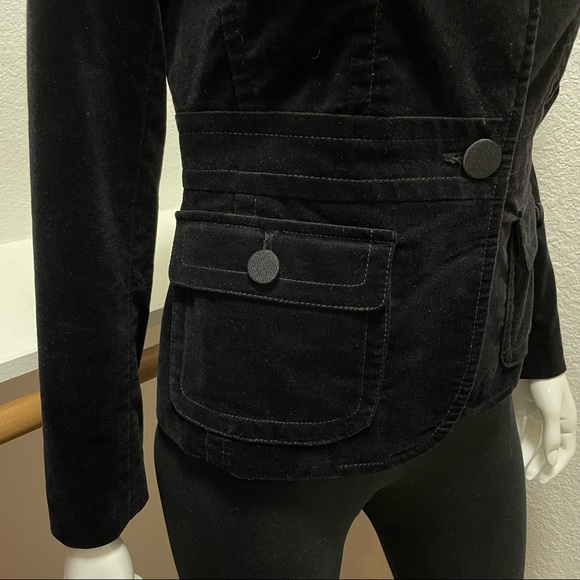 TALBOTS•Black Velour Single Button Jacket Blazer | Sz 4 - Picture 6 of 10